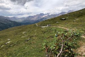 Vista della malga Schusterhüttl