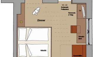 Floor plan of the standart rooms
