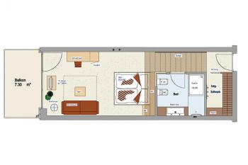 Floor plan of the comfort rooms at Vital-Hotel Rainer