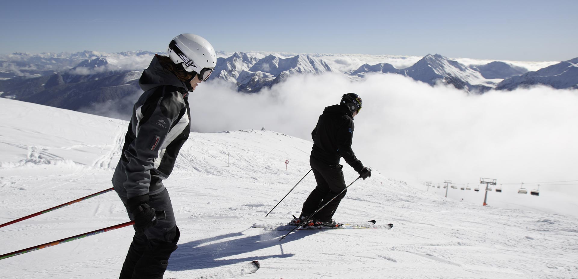 Skiing in the Schwemmalm ski area in Ultental