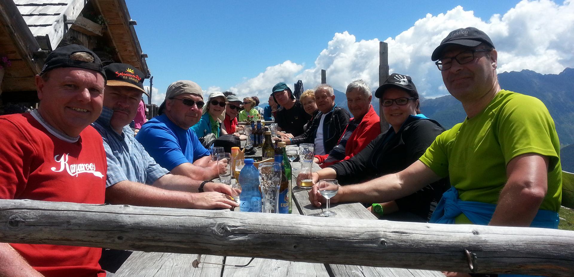 Guest hike with refreshments at a mountain hut